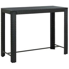 Garden Bar Table Black 140.5x60.5x110.5 cm Poly Rattan