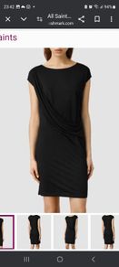 AllSaints Sabie black dress Rrp190e