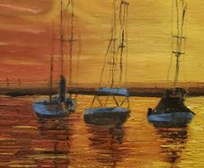 Dingle harbour sunset sea scene