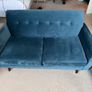 Ringo Small Sofa in Green / Blue velvet Image 2