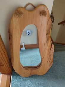 Wooden hand crafted mirror