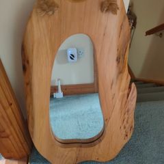 Wooden hand crafted mirror