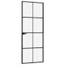 Interior Door Black 76x201.5 cm Tempered Glass&Aluminium Image 4