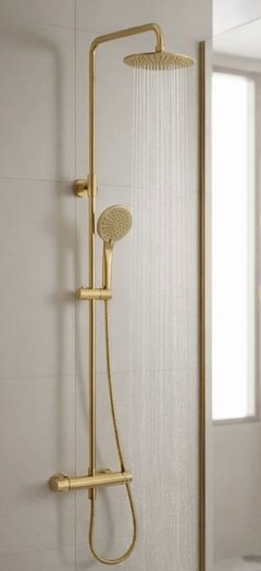 Brushed brass shower aqualla
