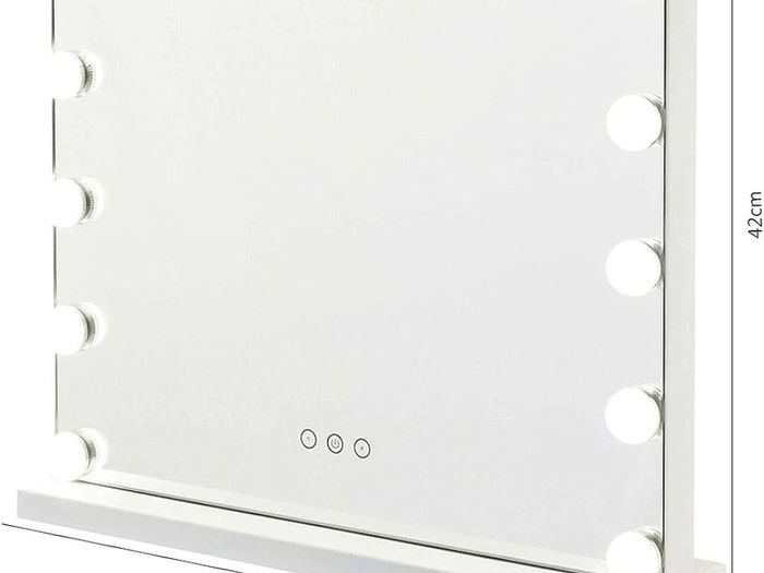 NEW SALE | Hollywood Vanity Mirror with Lights,Large Hollywood Mirror with USB Output Port,Makeup Mirror with Lights Tabletop and Wall Mounted (50 x 42 cm)