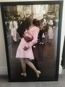 Large Framed 'V-J Day in Times Square' Poster by Alfred Eisenstaedt