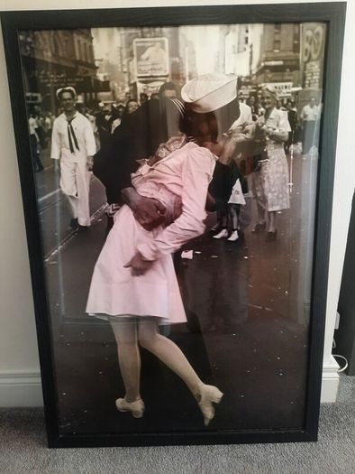 Large Framed 'V-J Day in Times Square' Poster by Alfred Eisenstaedt