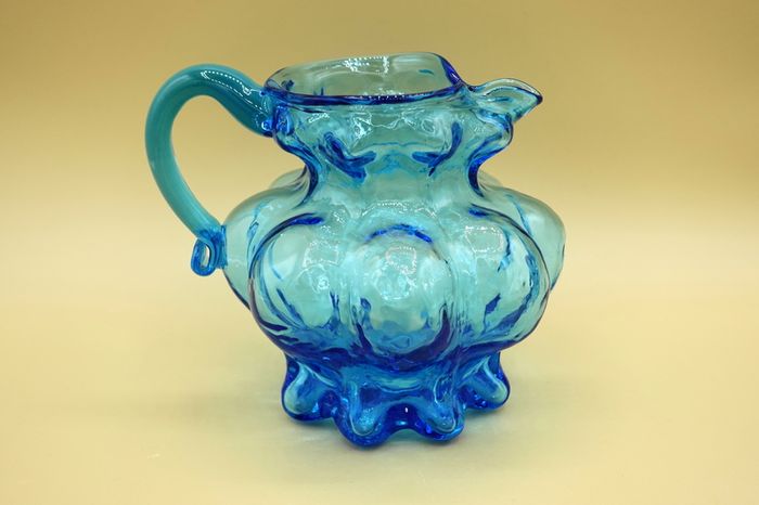 Vintage Kanawha Blue Glass Pitcher