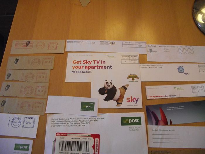 Big lot of cut pieces with Irish postmarks