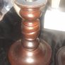 This is a Beautiful Vintage Pair of Dark Wood Barley Twist Candlesticks in lovely condition. Ready for any Table Image 3