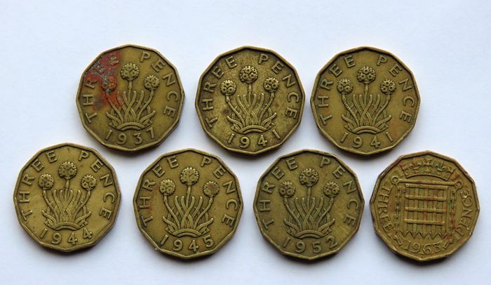 Great Britain Threepenny Bits - Vintage Set