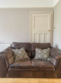 DFS leather two seater sofa / couch