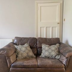 DFS leather two seater sofa / couch