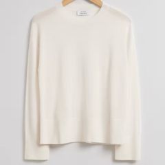 & Other Stories Straight Fit Wool Blend Jumper Cream / Off-White