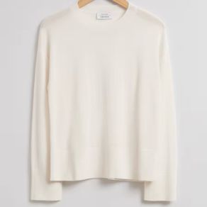 & Other Stories Straight Fit Wool Blend Jumper Cream / Off-White