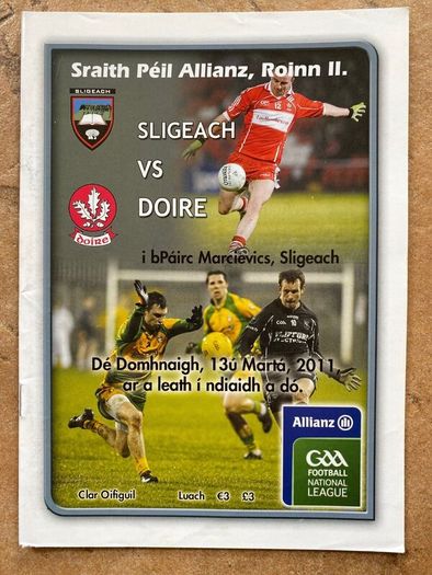 2011 Sligo v Derry - GAA Allianz Football League Programme