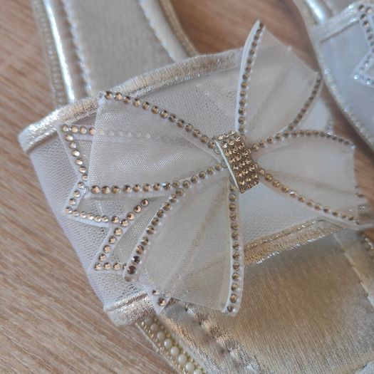 Slip on Silver Sandals, size 40