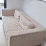 Three-seater beige fabric sofa Image 2