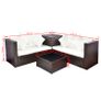 4 Piece Garden Lounge Set with Cushions Poly Rattan Brown Image 6