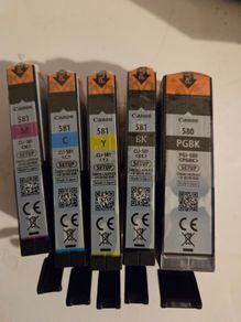Set of 5 Genuine Canon 580/581 Ink Cartridges
