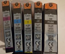 Set of 5 Genuine Canon 580/581 Ink Cartridges
