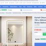 LED Bathroom Mirror Brushed Brass Square | Demister Pad, Antifog Image 4