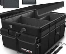 Car Boot Organiser, Collapsible Multi Compartment SUV Organizer, Foldable Storage for Car Accessories for Women Men, 600D Oxford, Non Slip Bottom, Securing Straps, Soft Cover (50L)