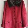 CENTIGRADE Sheepskin style faux suede shearling red coat with stud detail Sz XL (16-20) -Rrp 150 sterling Image 2