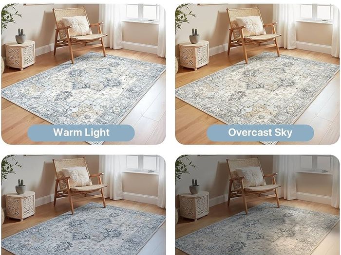Large Rugs for Living Room 240x300cm, Extra Large Area Rug Washable, Vintage Boho Big Rugs, Low Pile, Non-Shedding, XXL Carpet, Oriental Design, Dining Room, Home, Office, Bedroom