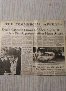 Elvis  Presley Death Original  Newspaper