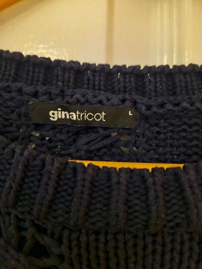 Knitted jumper navy Large Gina Tricot