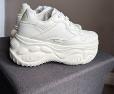 Buffalo BLADER ONE Platform Sneakers White Vegan Leather Chunky Trainers EU 39/6
