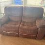 brown 2 seater recliner Image 2