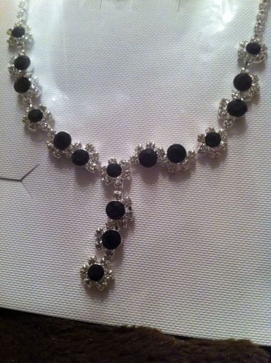 Two sets of bling bling necklaces & matching drop earrings