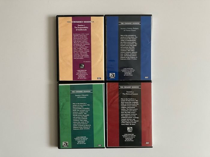 The Chomsky Sessions 4 x DVD Noam Chomsky Z Video Mint