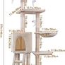 FREE EXPRESS SHIPPING Cat Scratch Posts 145cm Multi-Level Stable Climbing Tower Trees with Ladder, Indoor Pet Activity Furniture Play House for Kitty Kitten Image 4