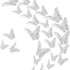 3D Wall Stickers, 36pcs Butterfly Wall Stickers, 3D Butterfly DIY Decorations, Wall Stickers Art Decor Crafts, Butterfly Wall Decals for Home DIY, Baby Room, Party and Birthday( 3 Sizes, Silver)