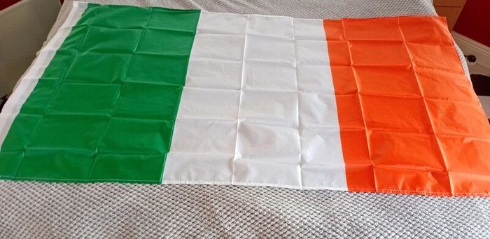 Large Ireland Tricolour Flags for Sale. 6 euro each or 2 for 10 euro