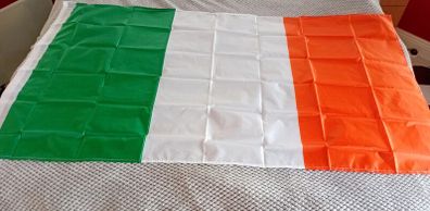 Large Ireland Tricolour Flags for Sale. 6 euro each or 2 for 10 euro