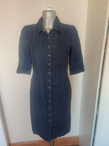 Marks&Spencer denim dark indigo knee length dress size UK8/10 EU36/38 Postage included