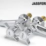 Pair of Basin Taps Hot and Cold Water Bathroom Sink Tap Chrome Crosshead Handle Lever 1/2" Faucet, Set of 2 (FREE POSTAGE) Image 3