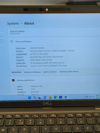 Dell Latitude 7320 - 13.3" Full HD Core i7-1185G7 (11th Gen) 16GB RAM 500GB SSD  Windows 11 Pro
