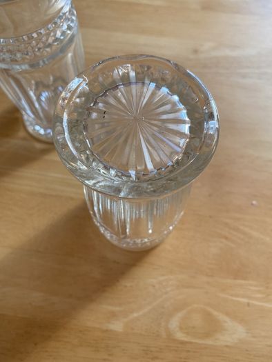 Vases (glass) x 2 (5.5 inches tall)