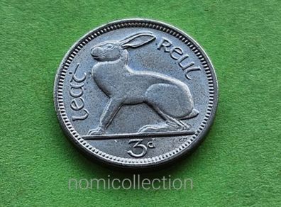 Ireland 1968 year Uncirculated 3 Pence.