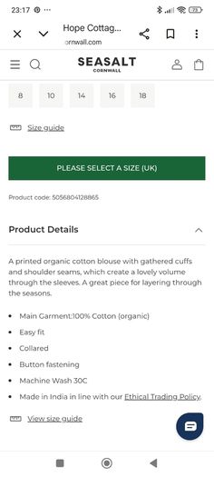 Ladies Blouse  Seasalt Cornwall