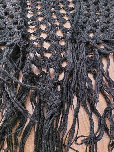 Hand kneated- black scarf