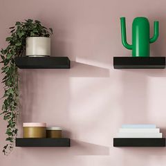 Wall mounted shelf (Shelves) - Three pieces, black, 30x26x5 cms - LACK Ikea