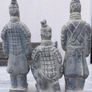 Trio of Vintage Chinese Terracotta Army Soldiers of Qin Shi Huang Image 4