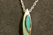 925 Sterling Silver Enamel Pendant Necklace
