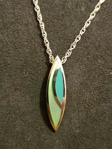 925 Sterling Silver Enamel Pendant Necklace
